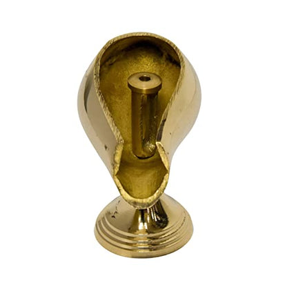 Bhimonee Decor Pure Brass Shank Design Table Diya, 3 inches, Brass, Pack of 1 pc