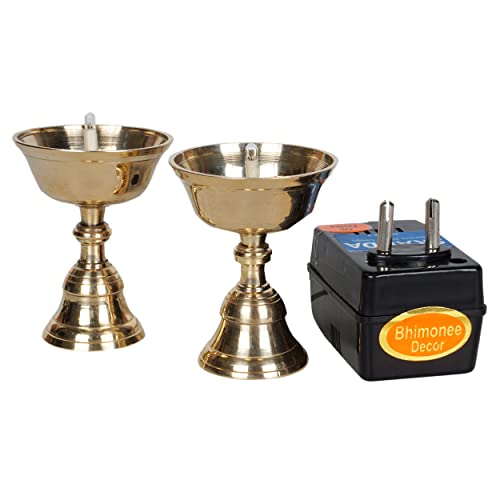 Pure Brass Electric Akhand Jyothi Table Lights Diya