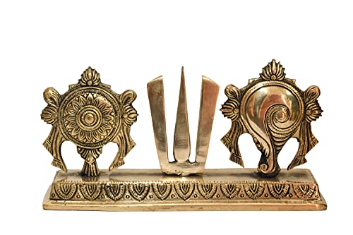 Buy Pure Brass Shanku Chakra Namah Showpiece for Pooja