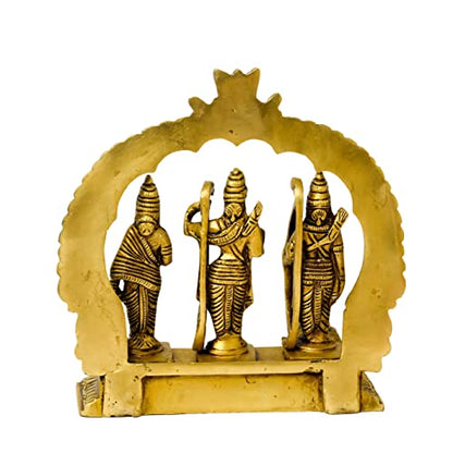 Bhimonee Decor Brass Ram Darbar Idol for Home Décor, 1.86 kg, 7.5 inches, Brass Black Antique Finish, 1 Piece