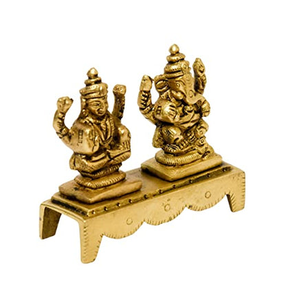  Brass Ganesha Lakshmi Idol Bhimonee Decor