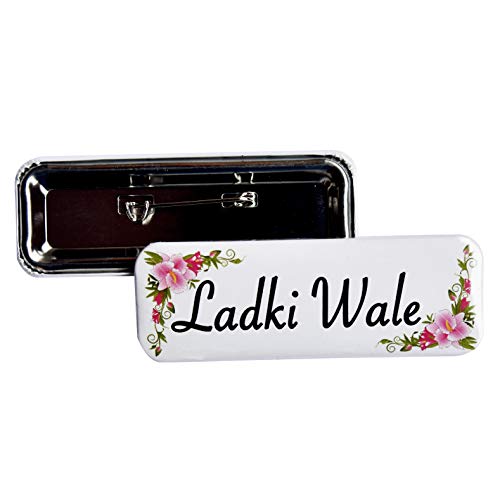 ladki wale Wedding pin Back Badges Pack of 15pcs - printology