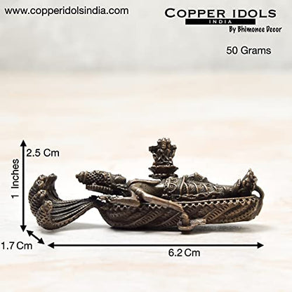 Copper Idols India Handmade Ranganatha Swamy Idol Dimensions