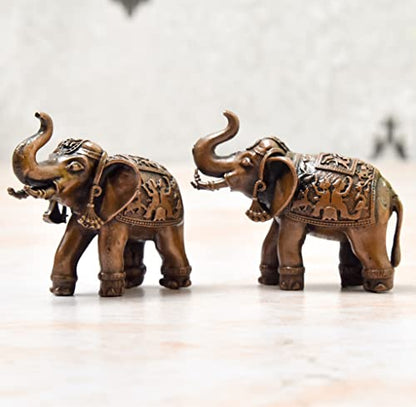 Handmade Copper Elephant Set 1.75 inch India