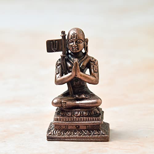 Copper Idols India Handmade Shri Ramanuja Idol 