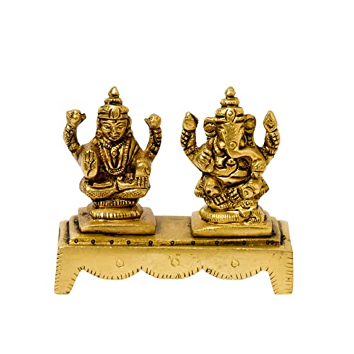  Brass Ganesha Lakshmi Idol India