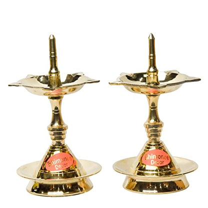 Bhimonee Decor Pure Brass Udupi Deep, Deepak, Diya for Pooja Purposes, 5.5 Inches, 500 gm