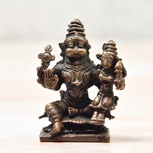 Copper Handmade Lakshmi Narasimha Idol