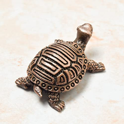 Handmade Turtle Kurma Tortoise with Copper Plate Back view