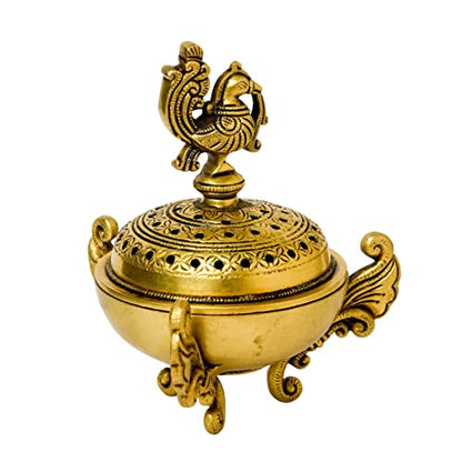 Peacock Design Brass Agarbatti/Dhoop Holder