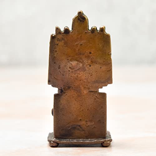 Handmade Copper Ragvendra Swamy Idol Bhimonee Decor