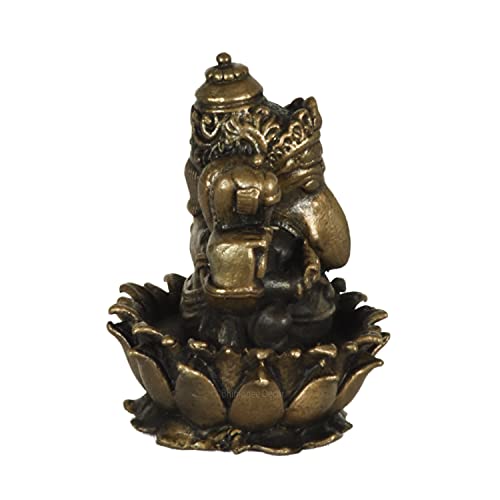 Copper Handmade Lotus Ganesha 2 inches Sitting Idol Bhimonee Decor