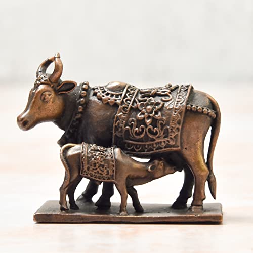 Handmade Copper Cow and Calf 1.75 inches