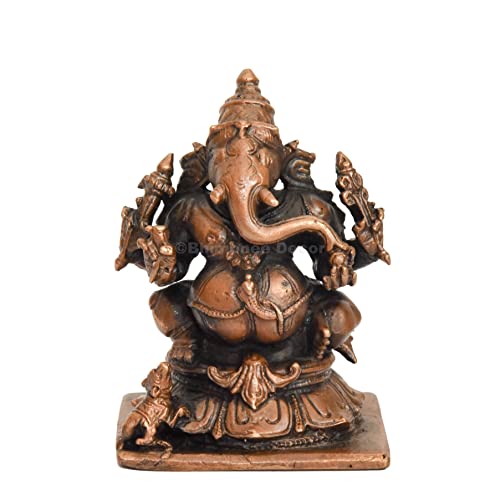 Buy Handmade Copper Vinayaka Ganesh 2.75 inches | Bhimonee Decor