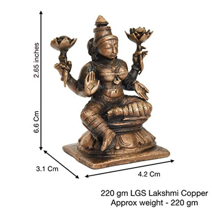 Handmade Copper Lakshmi Idol Dimensions