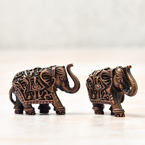 Handmade Copper Small Elephant Set 1 inch