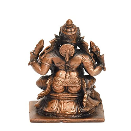 Handmade Copper Vinayaka Ganesh 2.75 inches Bhimonee Decor