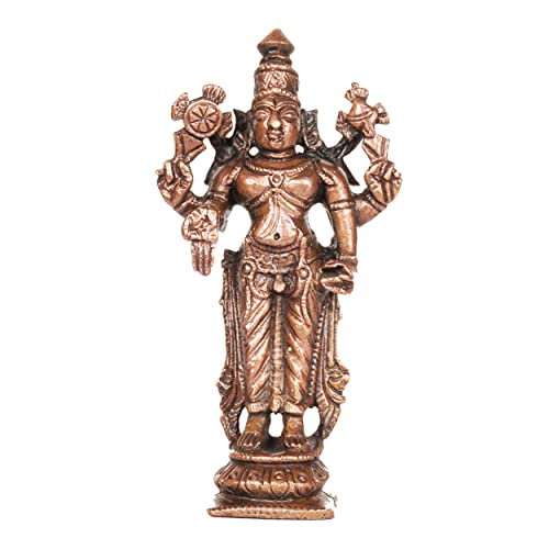 Handmade Copper Balaji Idol Set Front View