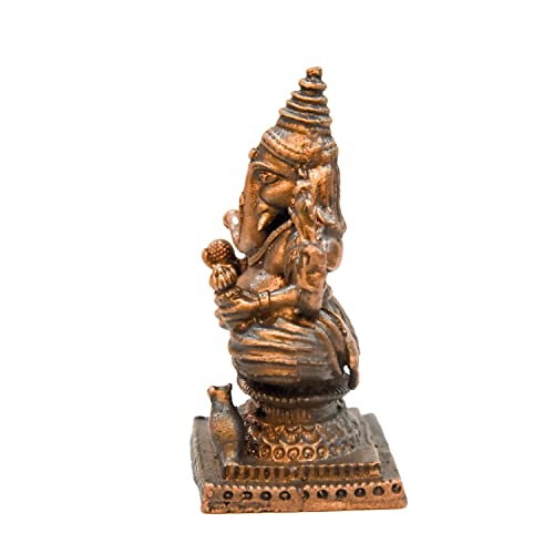 Handmade Copper Ganesha Idol 2.3 inches India 