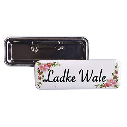 ladke wale Wedding pin Back Badges Pack of 15pcs - printology