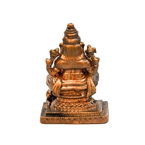 Handmade Copper Ganesha Idol 1.5 inches Back View