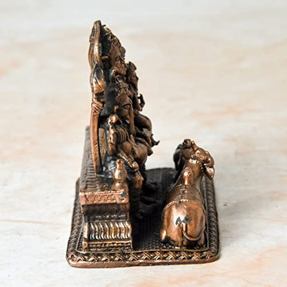 Handmade Copper Shiva Parivar Idol Bhimonee Decor