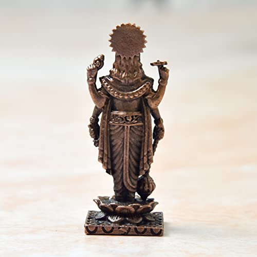 Copper Vishnu Idol Bhimonee Decor