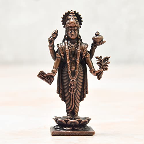 Copper Handmade Dhanvantri Idol