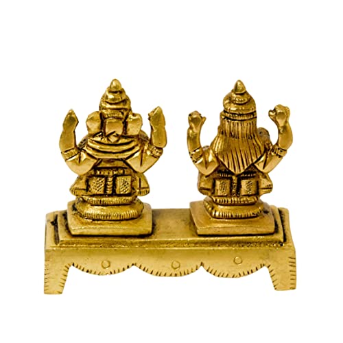  Brass Ganesha Lakshmi Idol Bhimonee