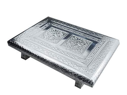 Aluminium Foil Designer Rectangle 10x7 inches Chowki