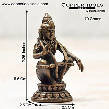 Copper Handmade Ayyappa Swamy Ido Dimensions