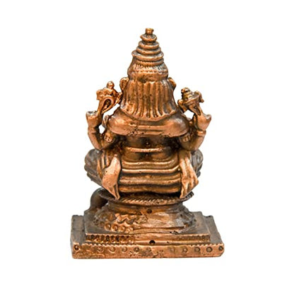 Handmade Copper Ganesha Idol 2.3 inches Bhimonee Decor