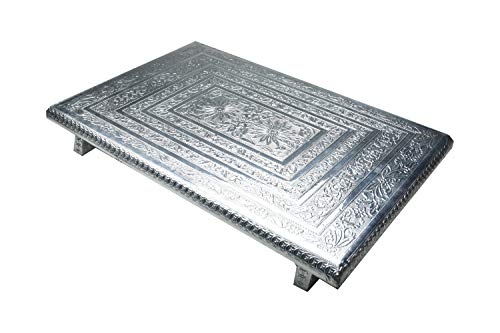 Fancy Aluminium Foil Designer 21x15 Rectangle Chowki side view