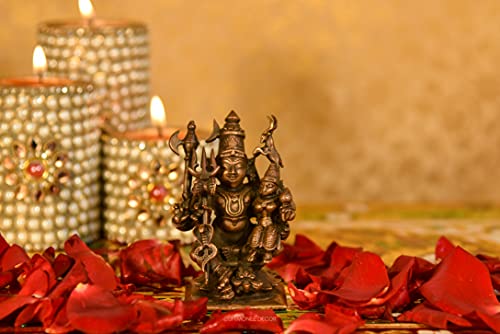 Copper Handmade Lord Shiv Parwati Idol | Bhimonee Decor