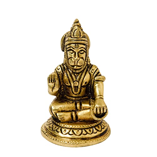  Brass Sitting Hanuman Idol India