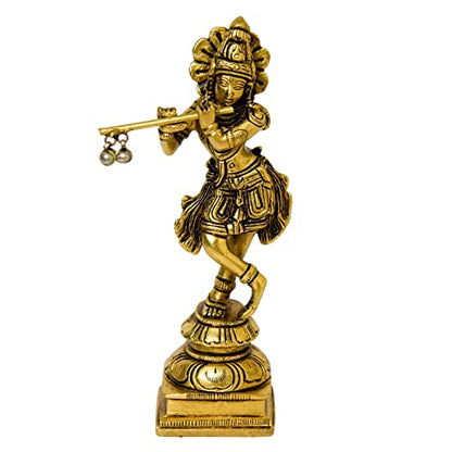 Brass Standing Krishna Idol India