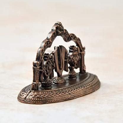  Handmade Copper Shanku Chakra Namah Showpiece 1.5 inches