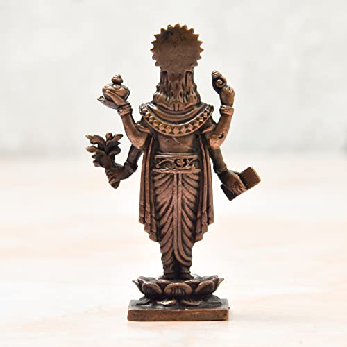 Copper Handmade Dhanvantri Idol Bhimonee Decor