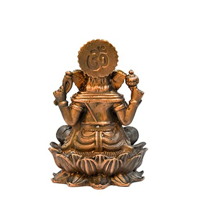 Handmade Copper Ganesha Idol 2.3 inches Bhimonee Decor