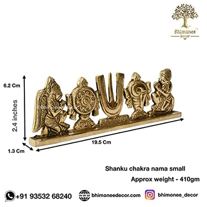 Pure Brass Shanku Chakra Namah with Hanuman and Garuda Dimension