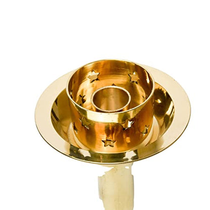 Bhimonee Decor Pure Brass Candle Stand Holder for Pooja Room Decor, Home Decoration All Purpose, 6.3 inches, 390gm