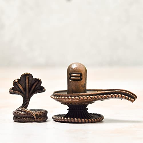 Copper Shivalinga with Vasuki