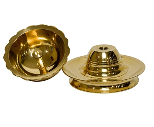 Bhimonee Decor Pure Brass Udupi Nanda Table Diya, 2.5 inches, Brass, Pack of 1 pc