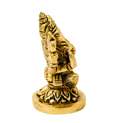 Brass Sitting Ganesha Idol, 2.5 inches Bhimonee