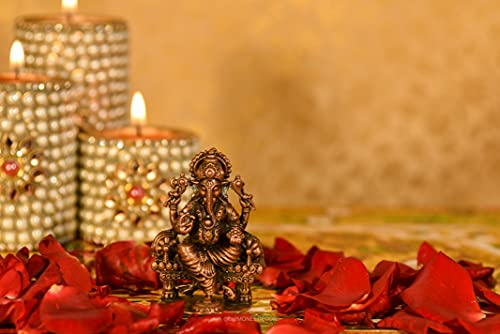 Copper Ganesha 2.5 inches Sitting Idol