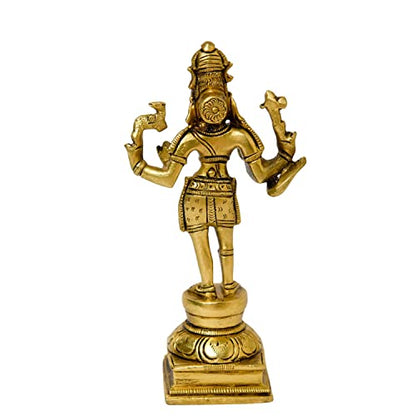 Brass Standing Shiva Idol, 6 inches Bhimonee