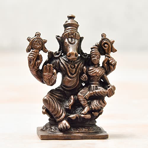 Handmade Copper Lakshmi Hayagriva Idol