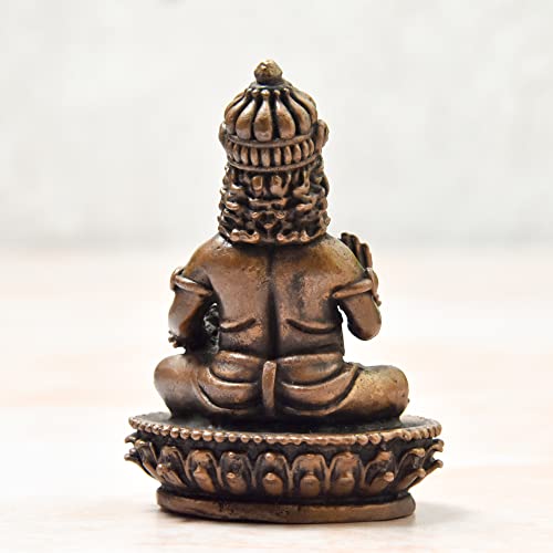 Copper Idols India - By Bhimonee Decor , 2.75 inches, Handmade Copper Indian Kuber Idol, 200 Grams , Patina Antique Finish , Pack of 1 Piece