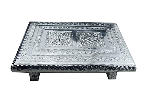 Fancy Aluminium Foil Designer 21x15 Rectangle Chowki Top View