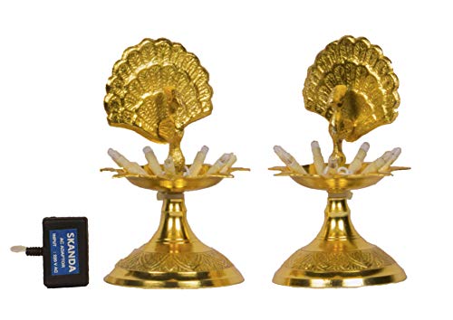 Pure Brass 1 Step Electric Gold Bulb Lights Diya